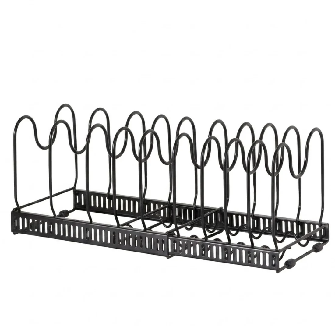 FORTDIEX black expandable pot, pan and lid organiser rack.